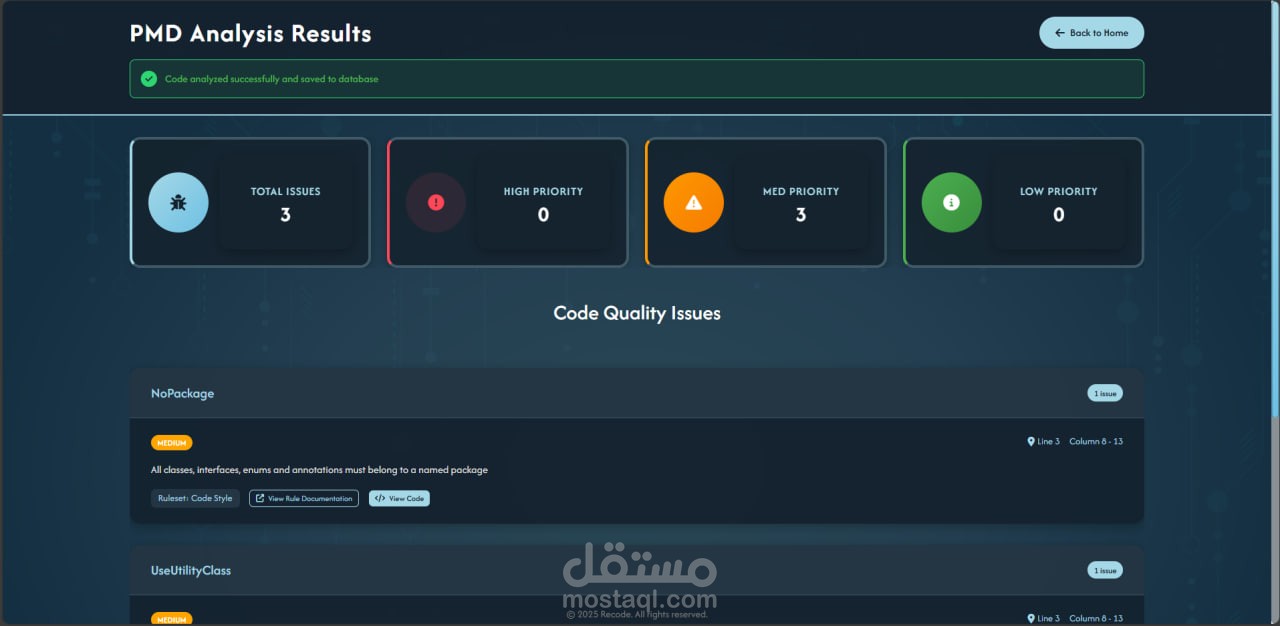 CODE ANALYSIS WEBSITE(RECODE)