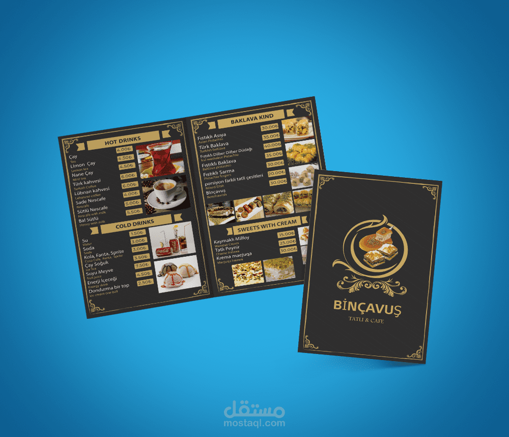 تصميم منيو كافيه بينكافس - Bincavus Menu Design