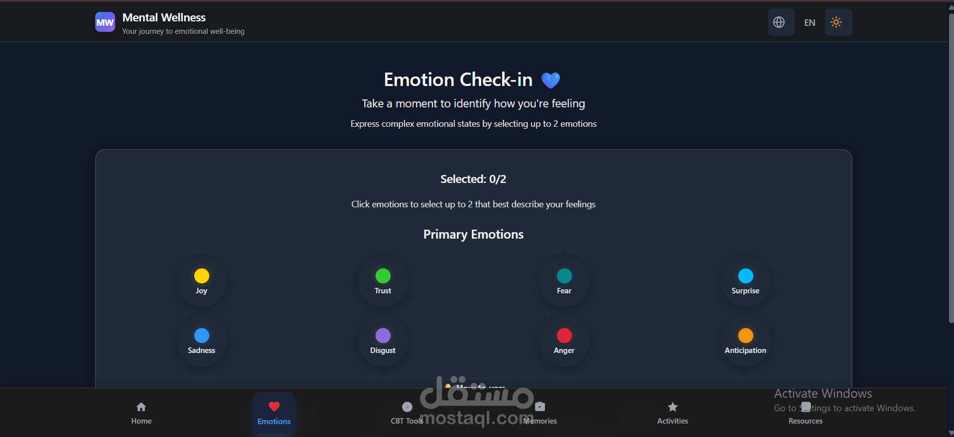 تطبيق ويب للمساعدة على تجاوز ألم الفقد باستخدام أدوات مثل تمارين CBT، تسجيل صوتي، وحديقة ذكريات، مُطوَّر بالكامل عبر Bolt.