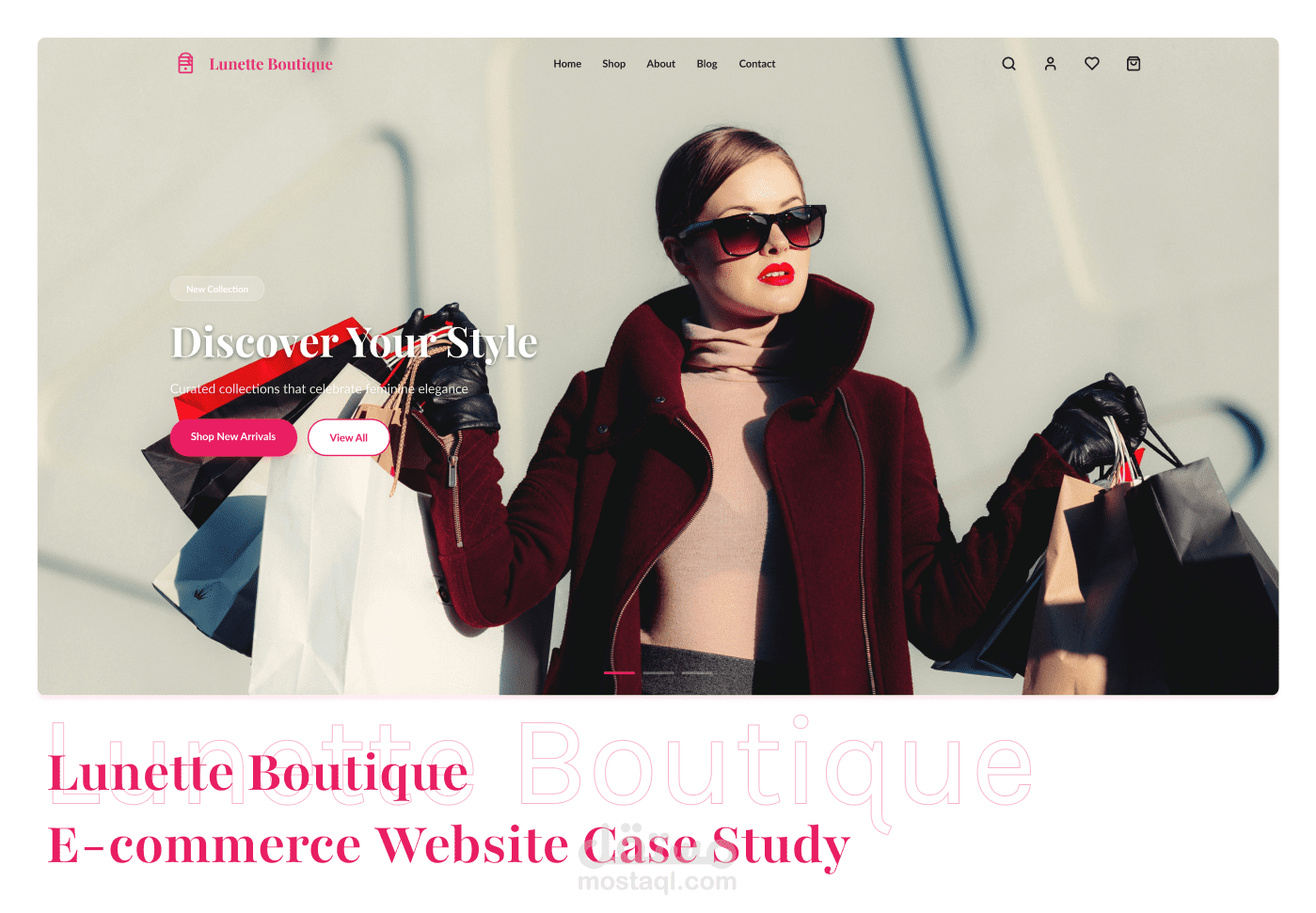 تصميم واجهة متجر إلكتروني أنيق - Lunnete Boutique