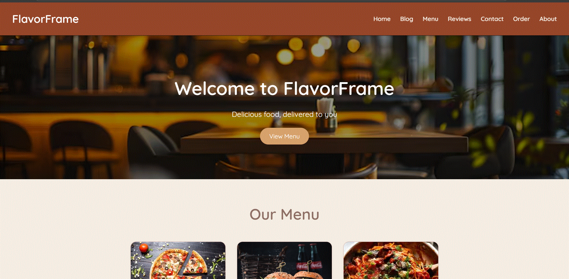 Restaurant Website with Online Order – Responsive Design
