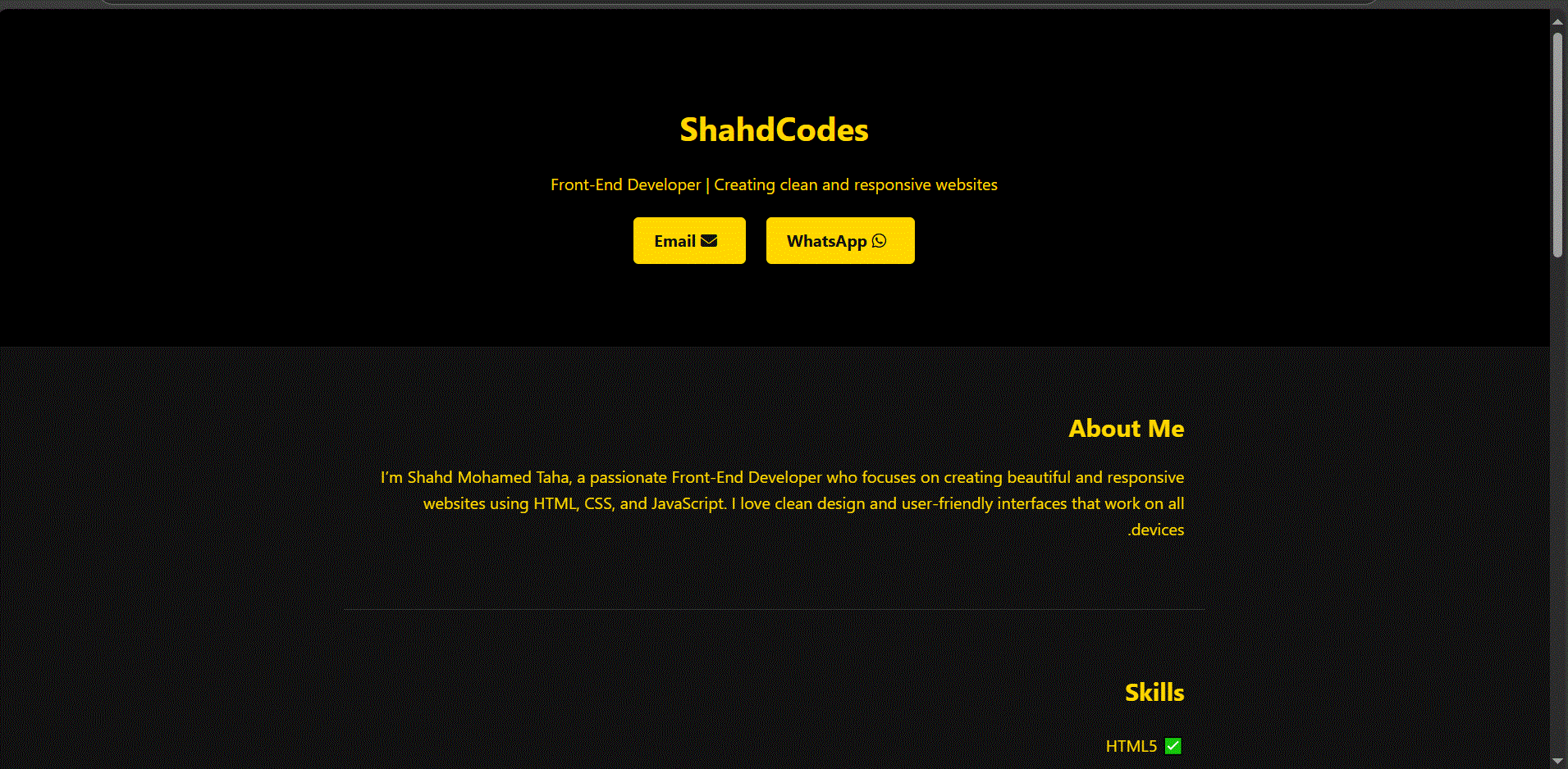 Personal Portfolio Website – HTML, CSS, JavaScript