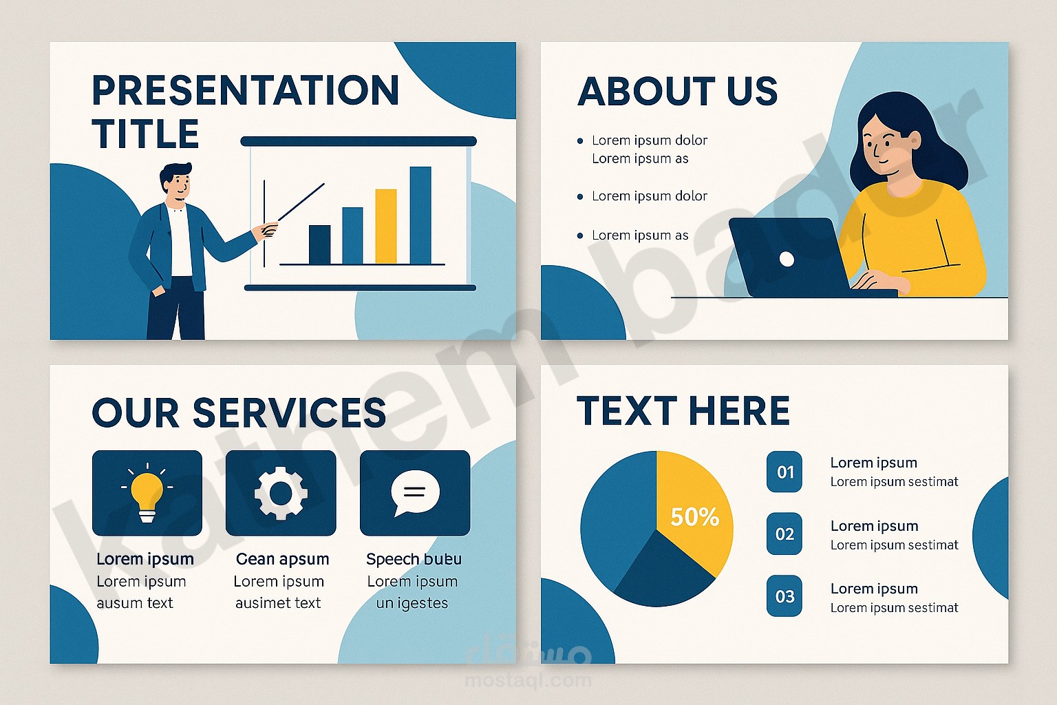 تصميم عروض تقديمية احترافية (PowerPoint/Google Slides) بأسلوب بصري جذاب
