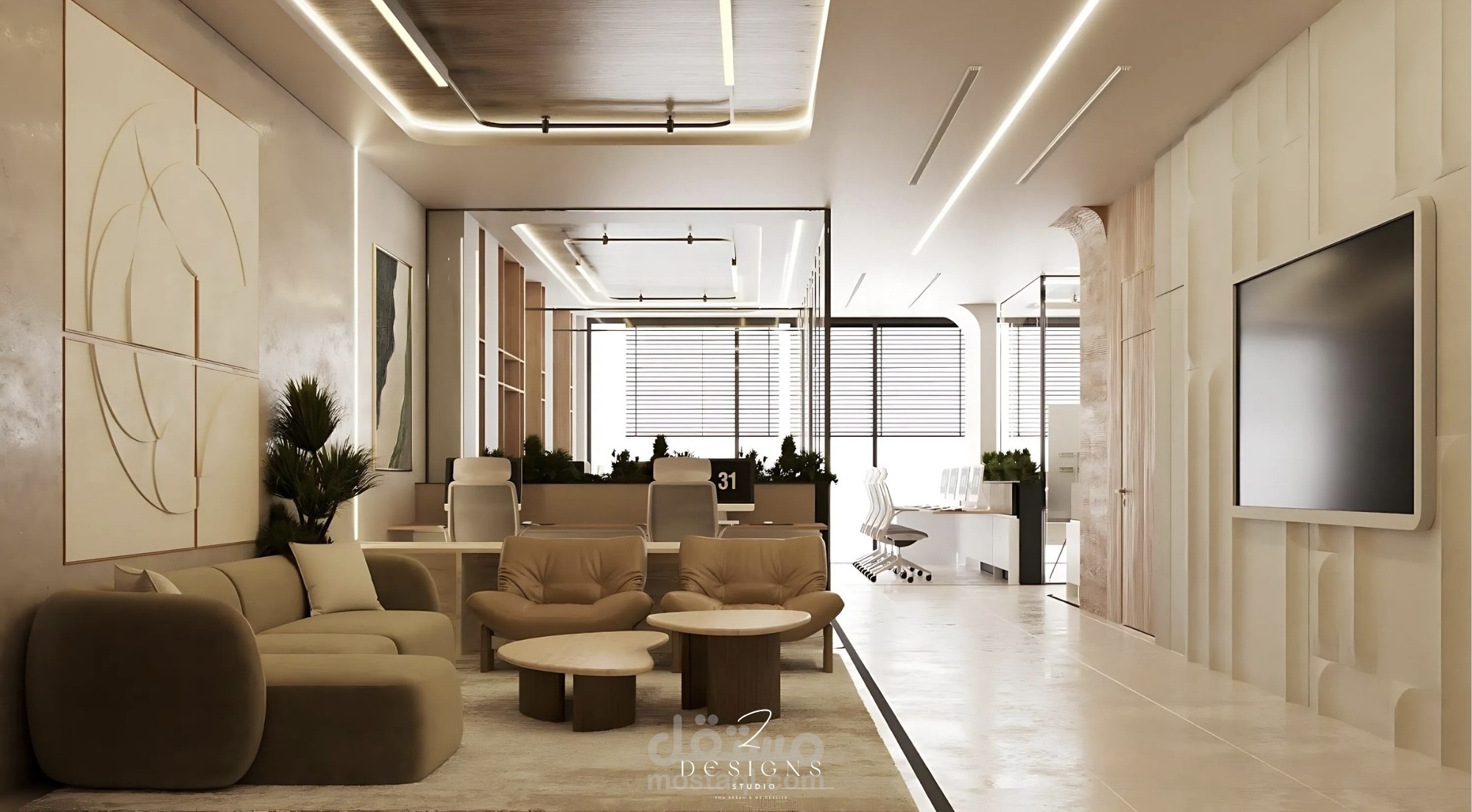 تصميم مكتب تجاري لشركة أسوار بجدة