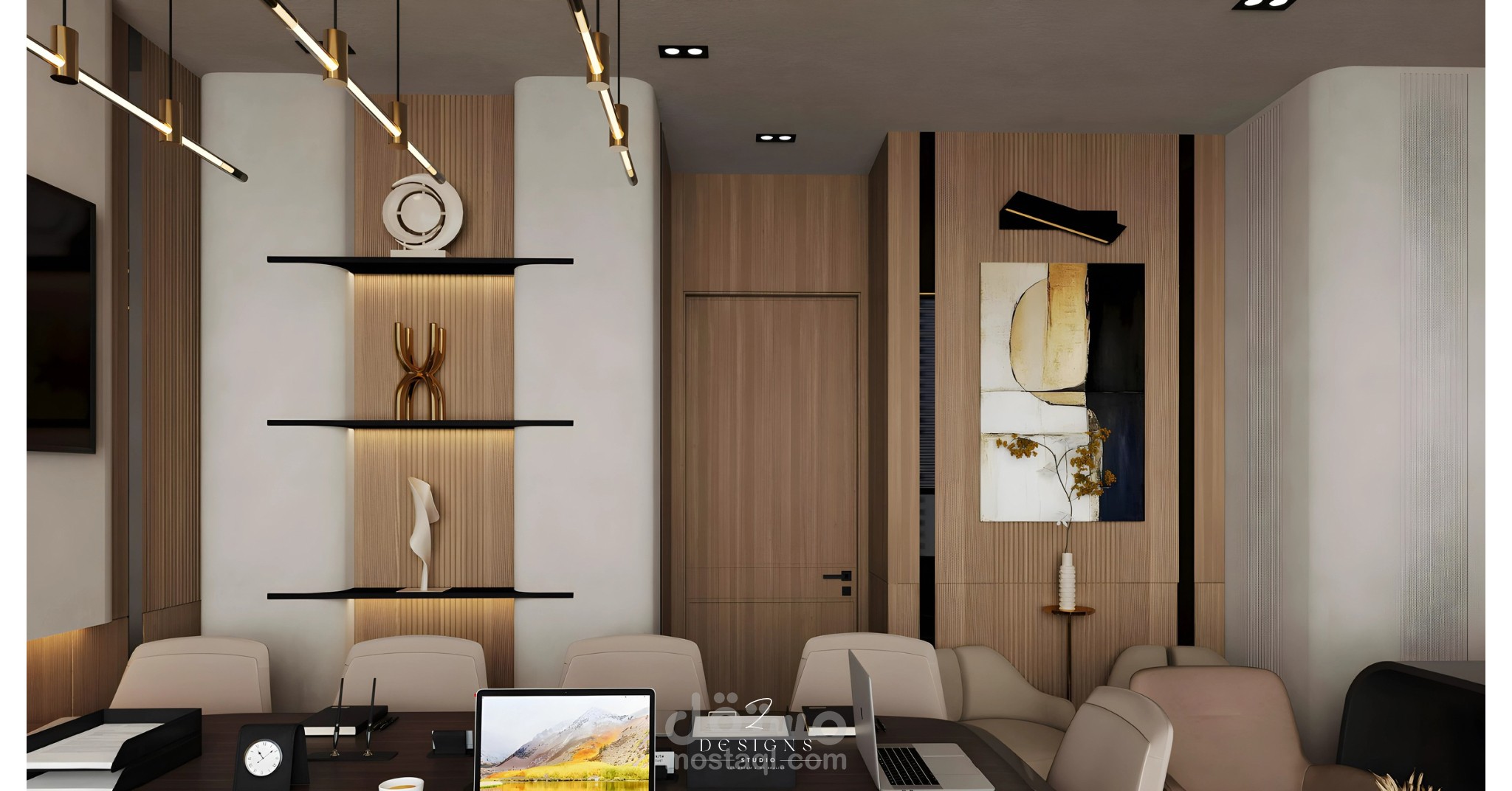تصميم داخلي لمكتب مدير تنفيذي بأبوظبي