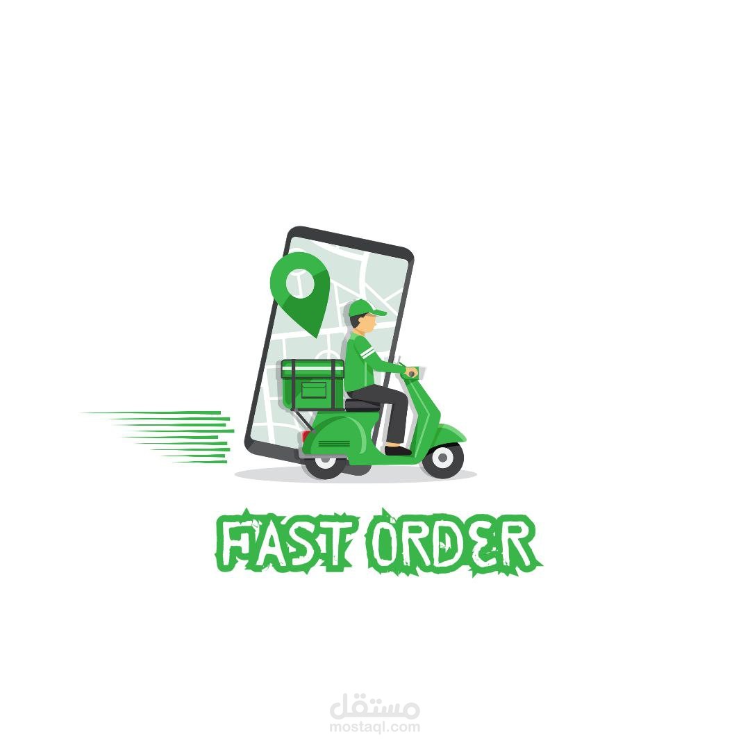 تصميم شعار لشركة توصيل باسم fast order