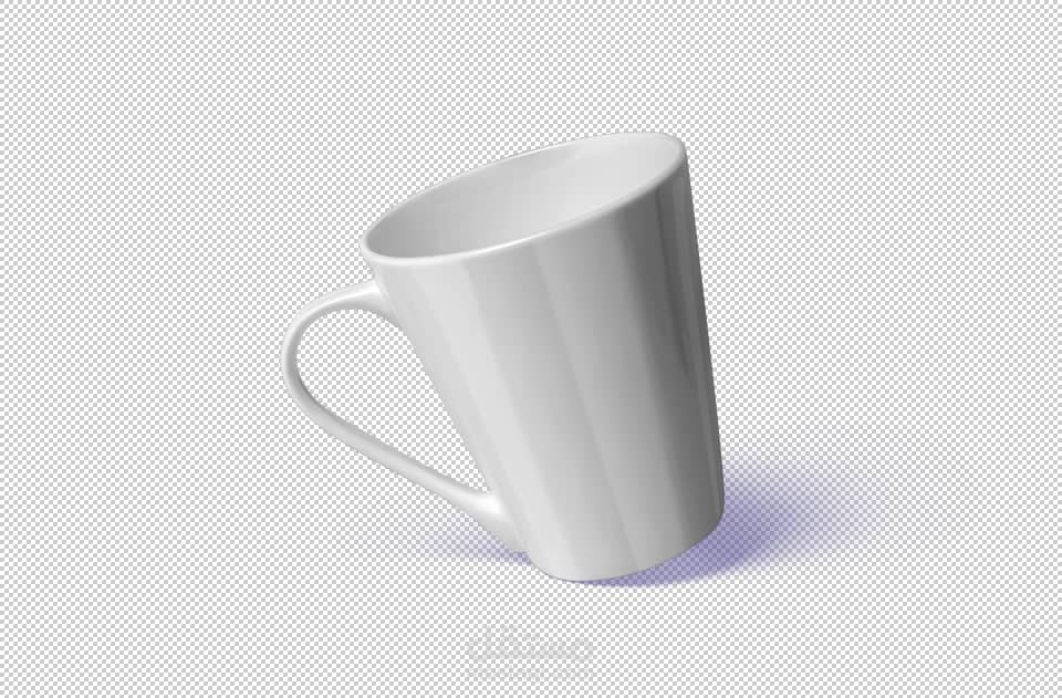 نموذج عرض (Mockup) لكوب أبيض بتصميم واقعي