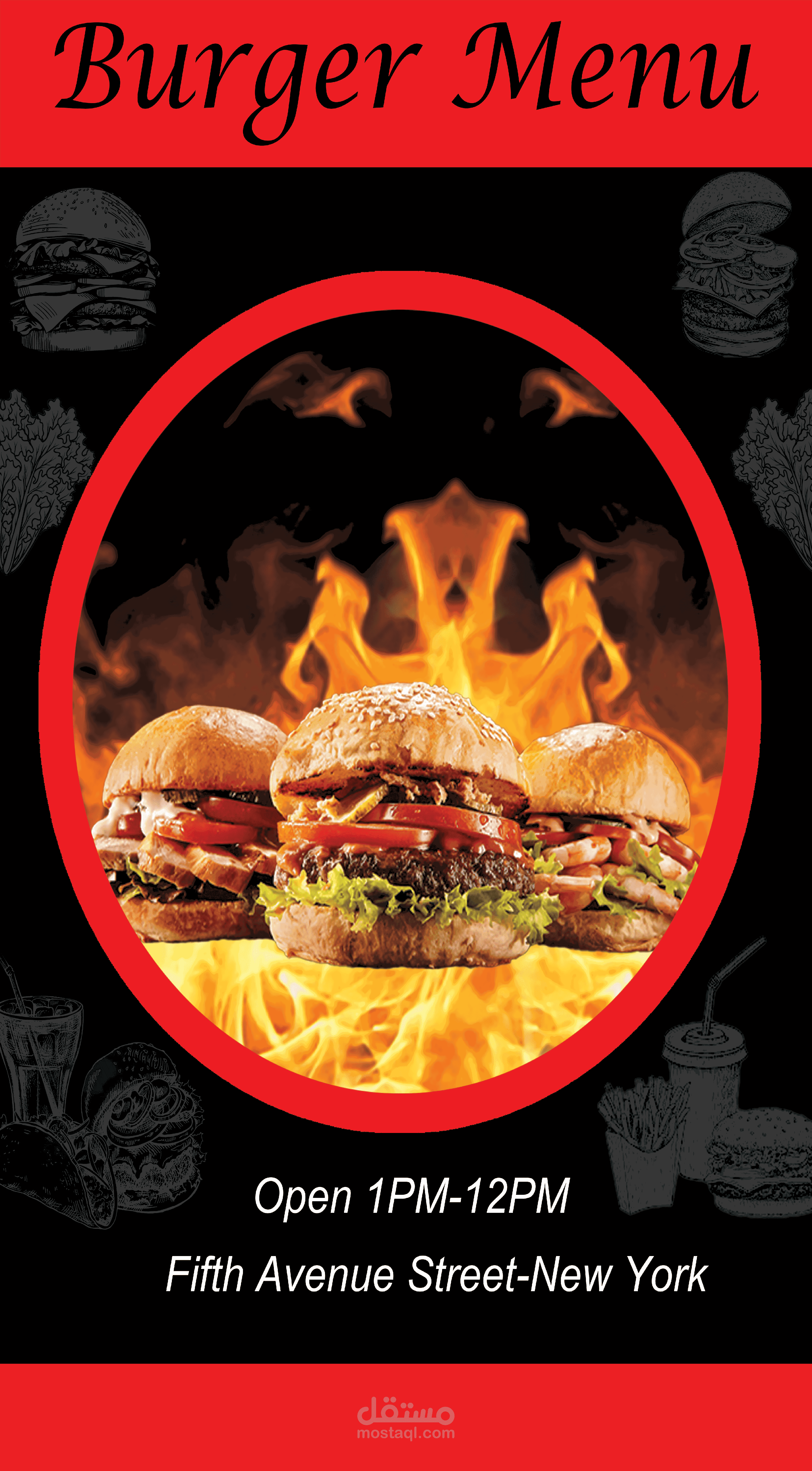 Menu for Burger
