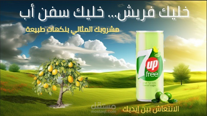 ﺗﺼﻤﻴﻢ إﻋﻼن – ﻣﺸﺮوب ﺳﻔﻦ أب ﺑﺎﻟﻠﻴﻤﻮن واﻟﻨﻌﻨﺎع