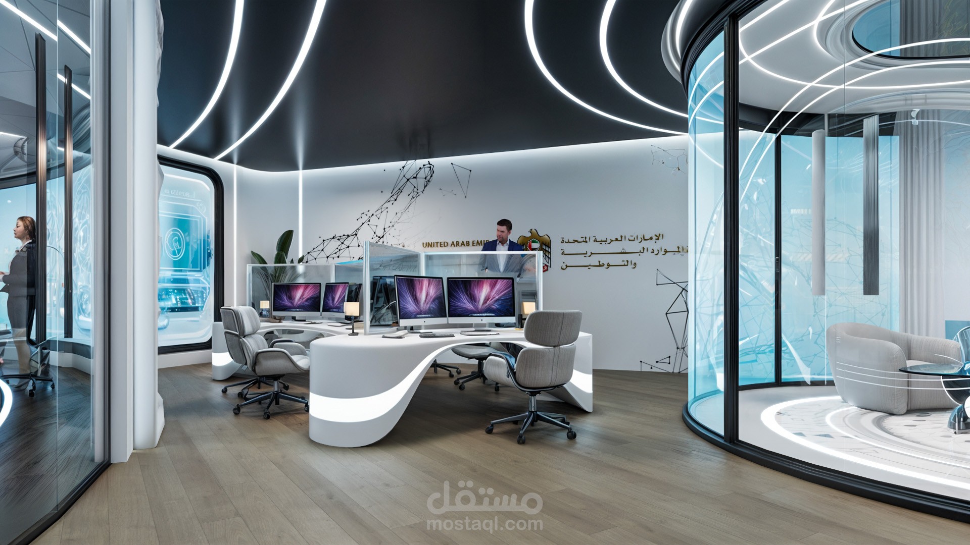 Spark Lab | تصميم داخلي مستقبلي يحاكي التحول الرقمي في الإمارات