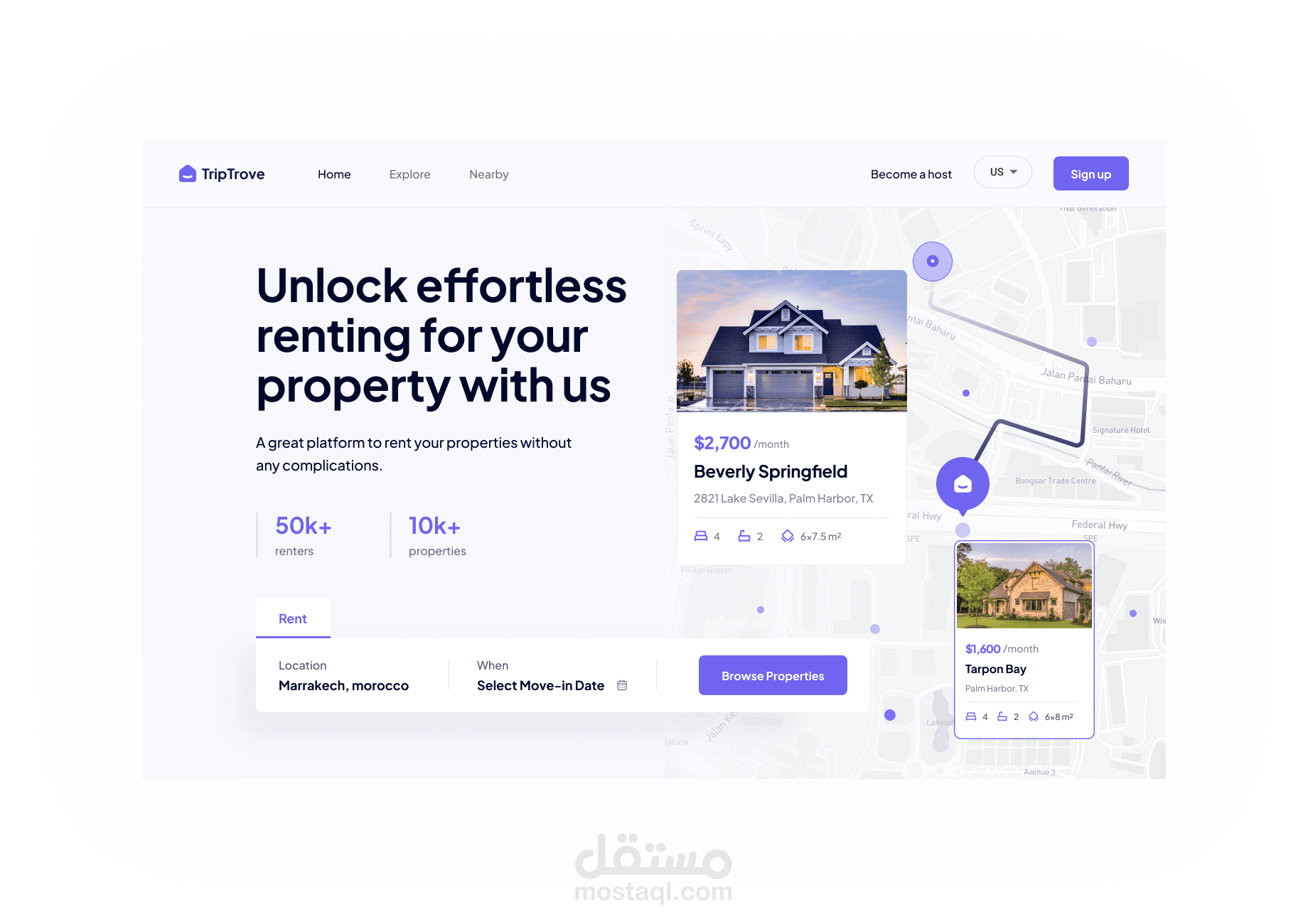 TripTrove - موقع حجز عقارات