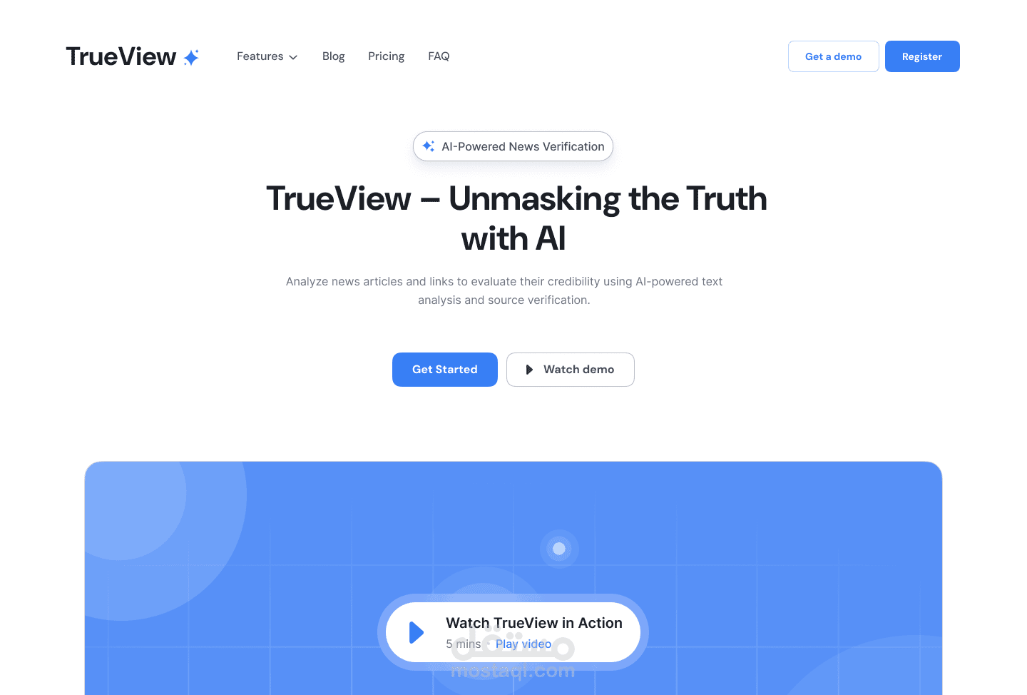 TrueView -  تطبيق ويب للكشف عن الأخبار الزائفة