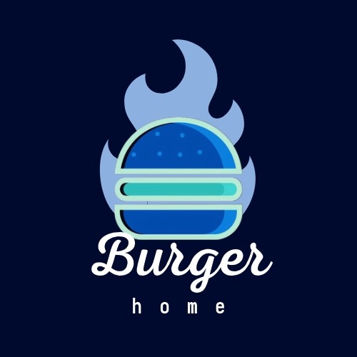 شعار احترافي لمطعم "Burger Home" بتصميم عصري وجذاب