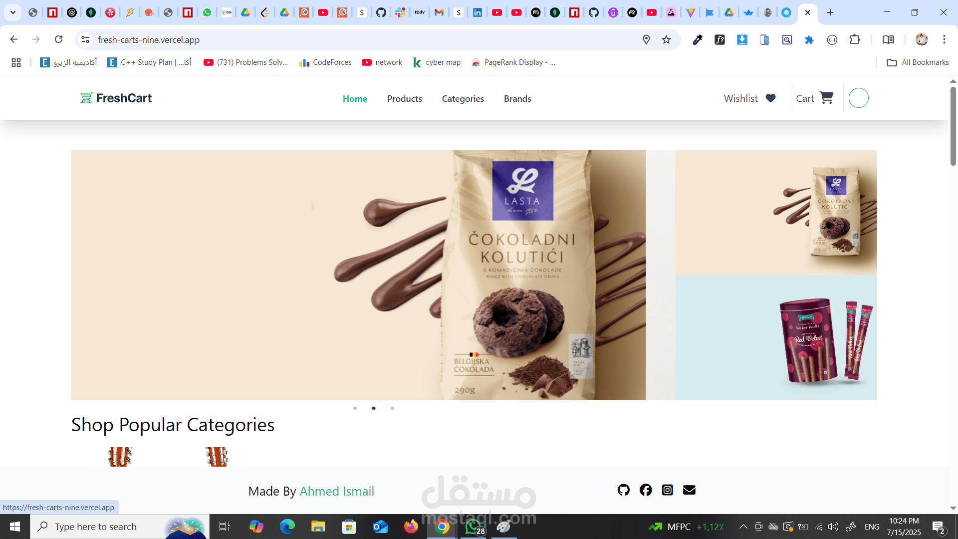 متجر إلكتروني متكامل باستخدام React وTailwind CSS