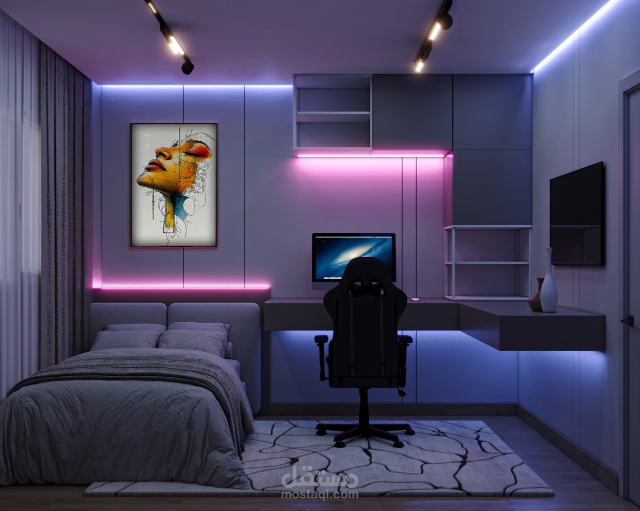 bedroom + gaming room