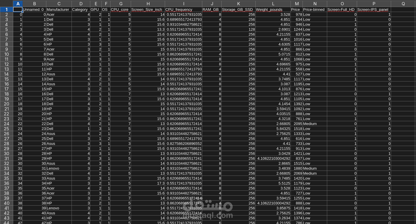 Structured Data Entry for Laptop Pricing Dataset