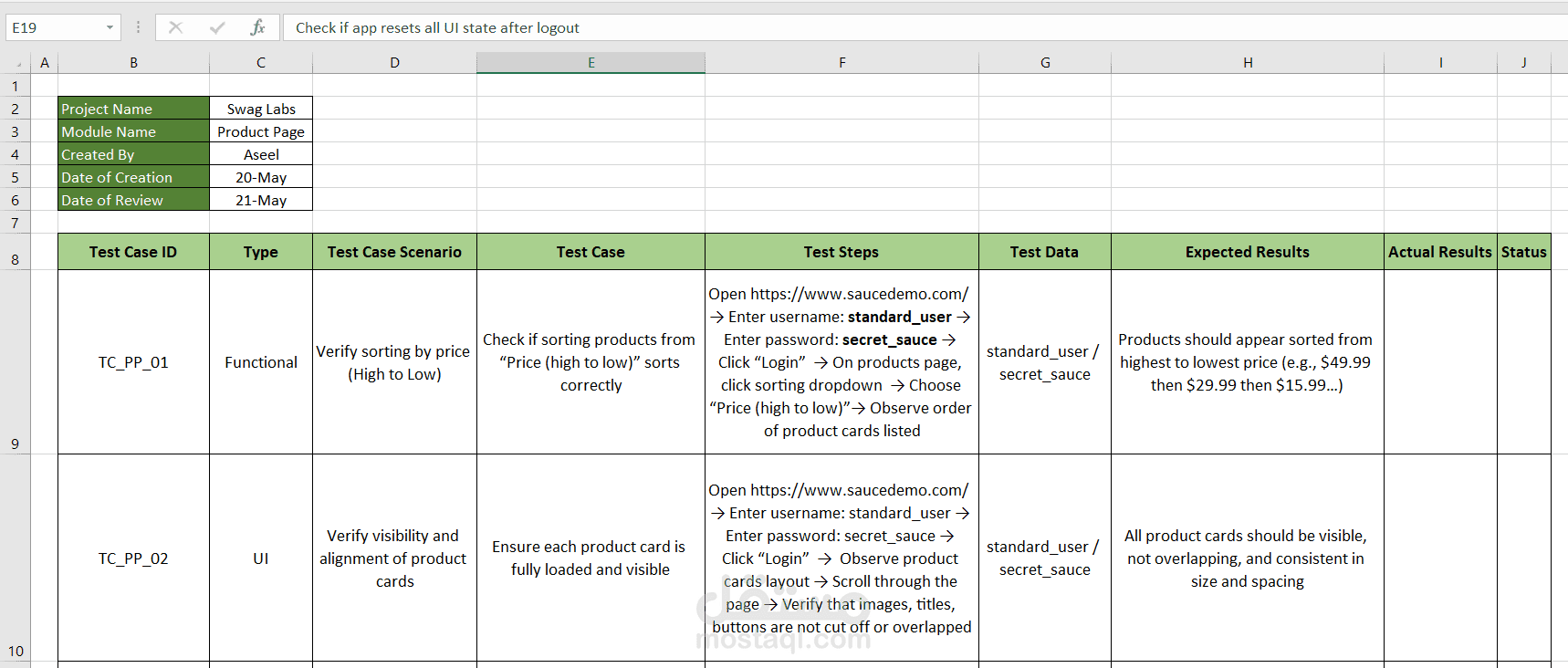 Manual Test Case Design for Product Feature Validation