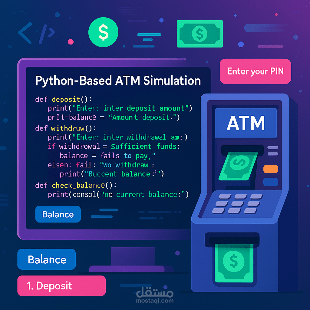 نظام صراف آلي  باستخدام بايثون
