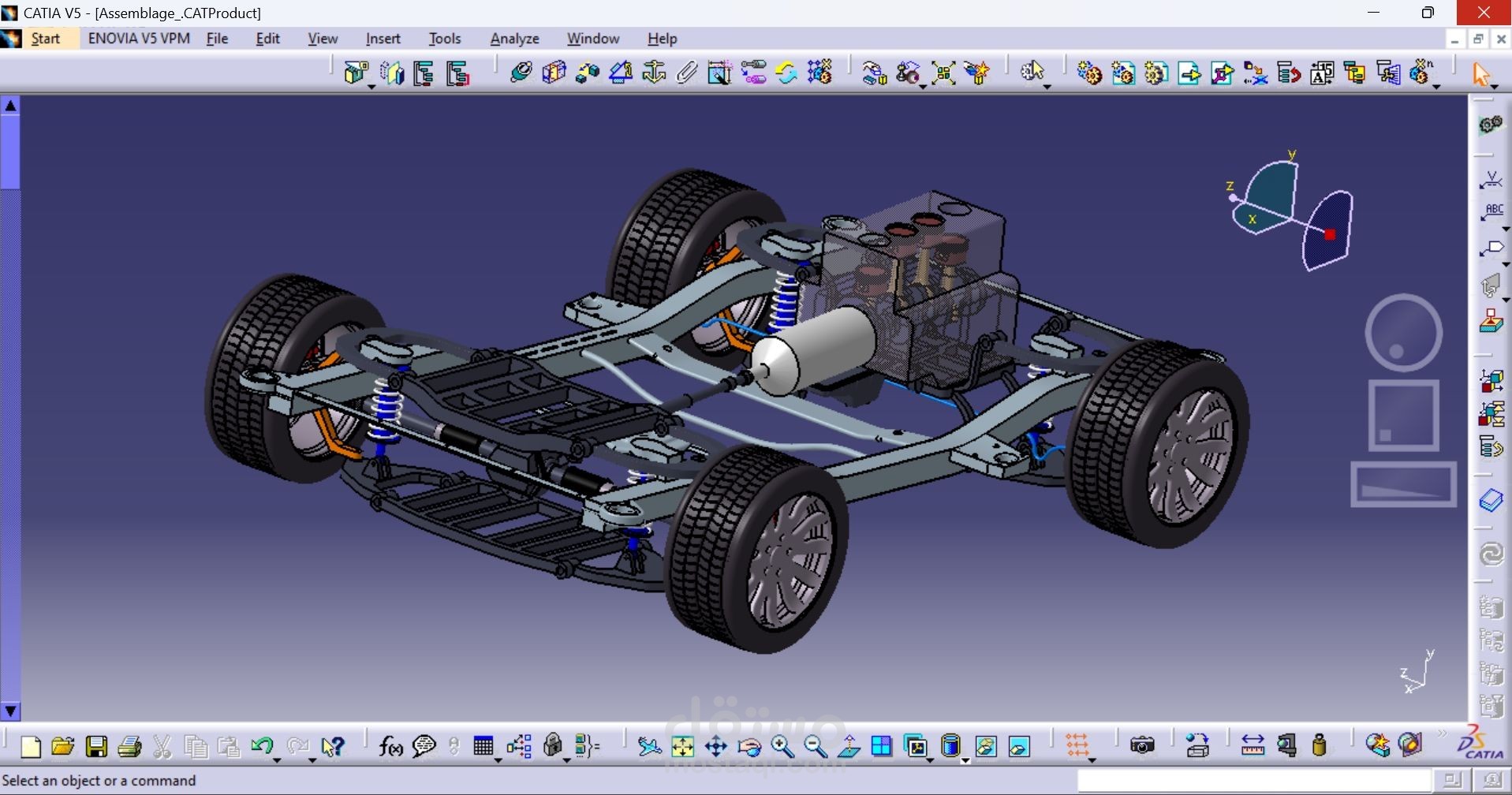 تصميم ثلاثي الأبعاد لنظام نقل الحركة في سيارة باستخدام CATIA V5
