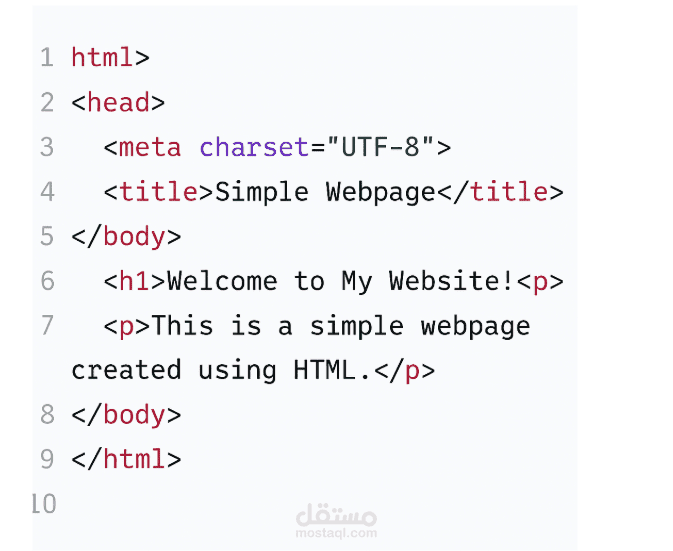 تصميم صفحة ويب بسيطة باستخدام HTML