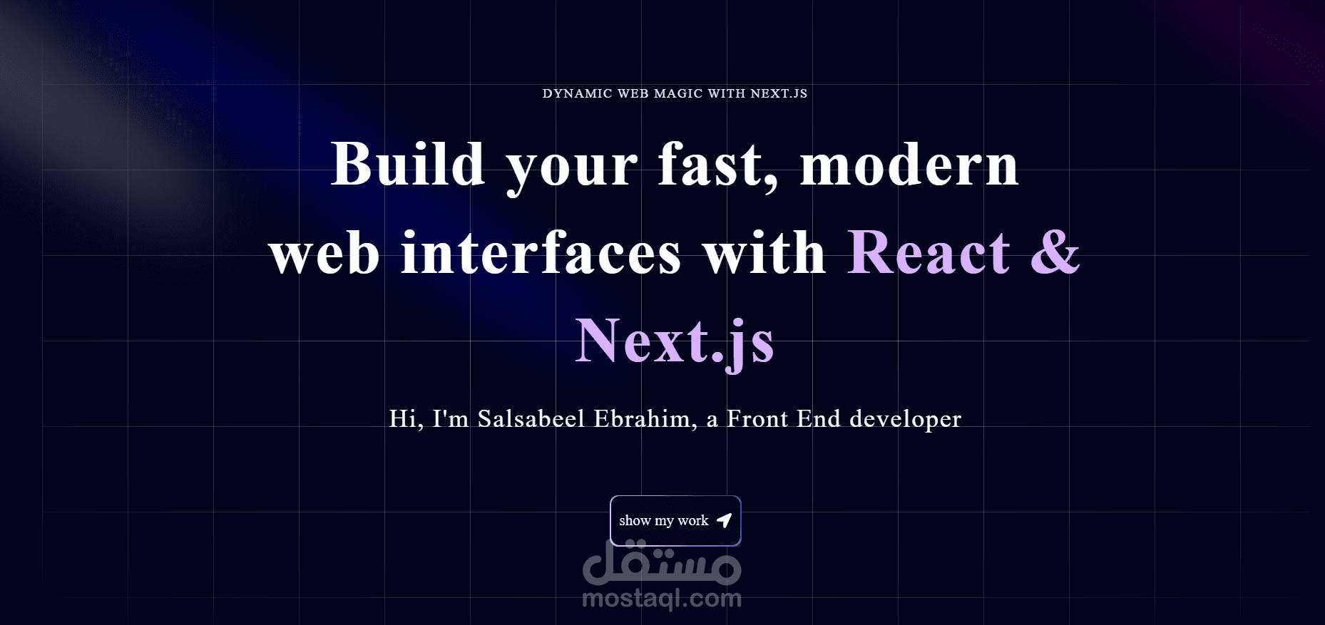 معرض أعمالي الشخصي باستخدام احدث التقنيات Next.js , TypeScript