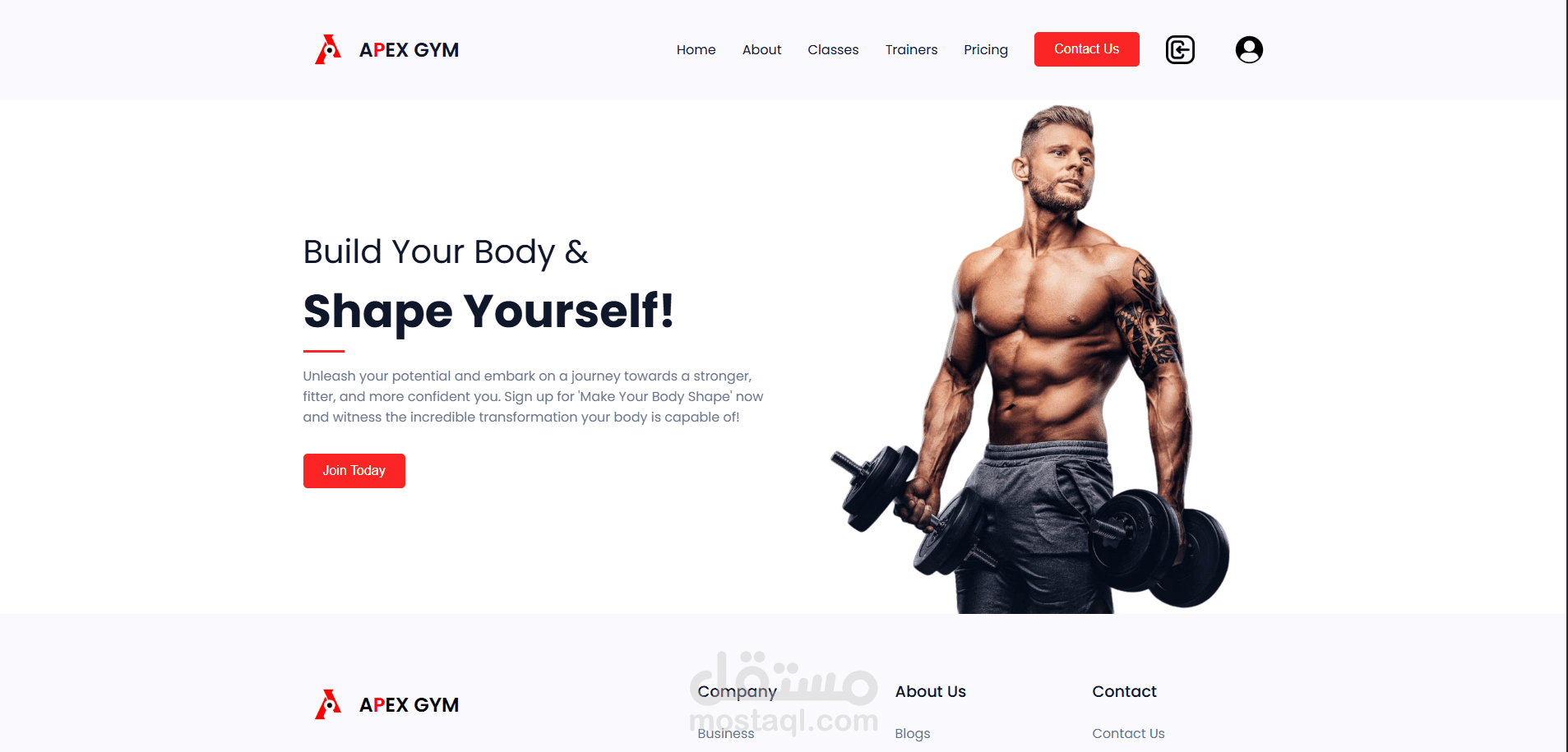 Apex Gym - website