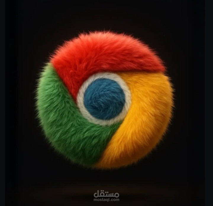 تصميم فني ثلاثي الأبعاد لشعار Google Chrome