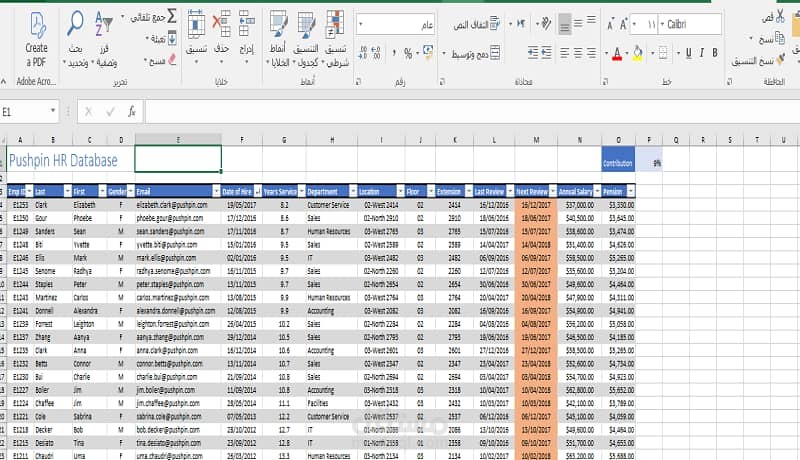 إدخال وتنظيم بيانات الموظفين ضمن ملف Excel باحترافية ودقة عالية.