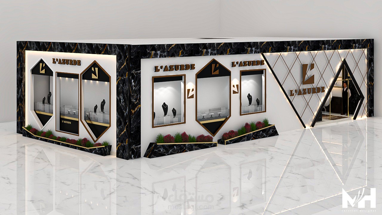 مشروع تصميم وجهات (خارجى) محل مجوهرات لازوردي "Exterior Facade Design Project for Lazurde Jewelry Store"