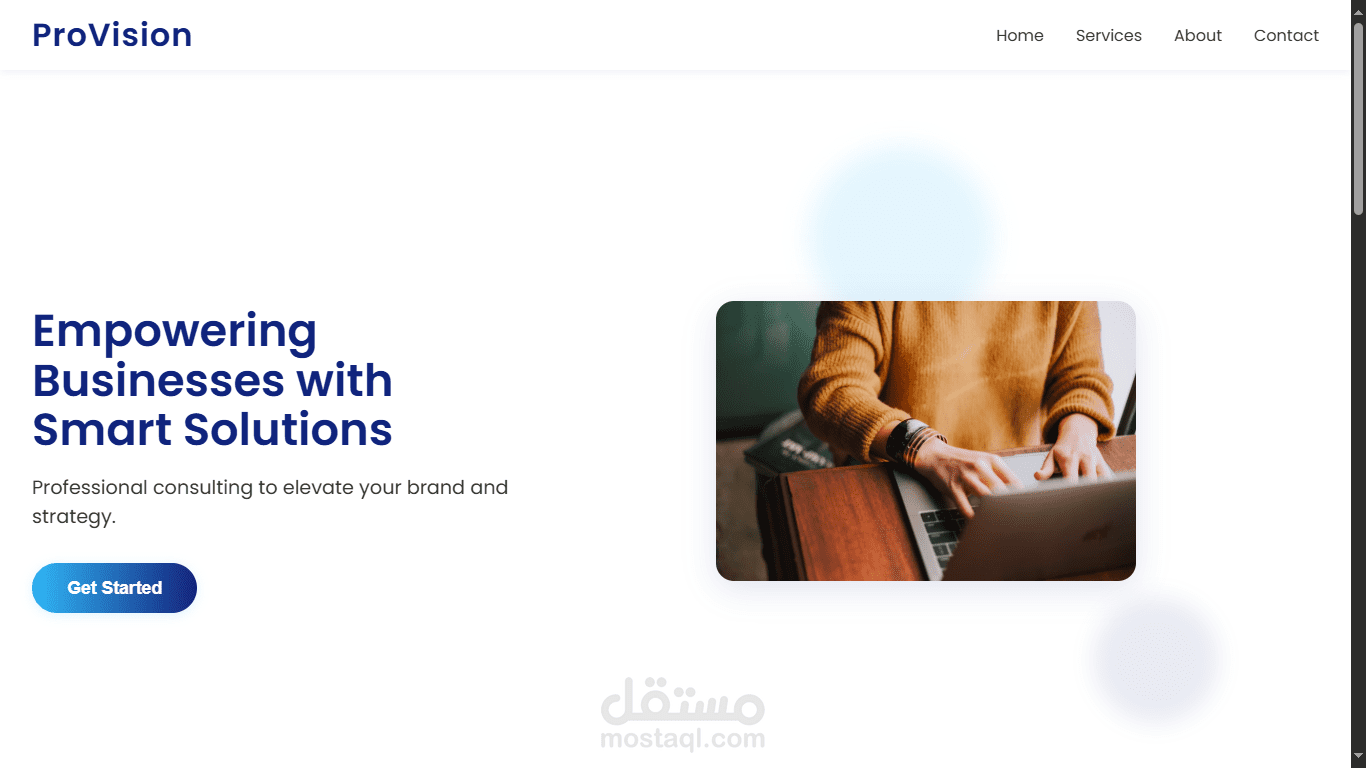 business landing page