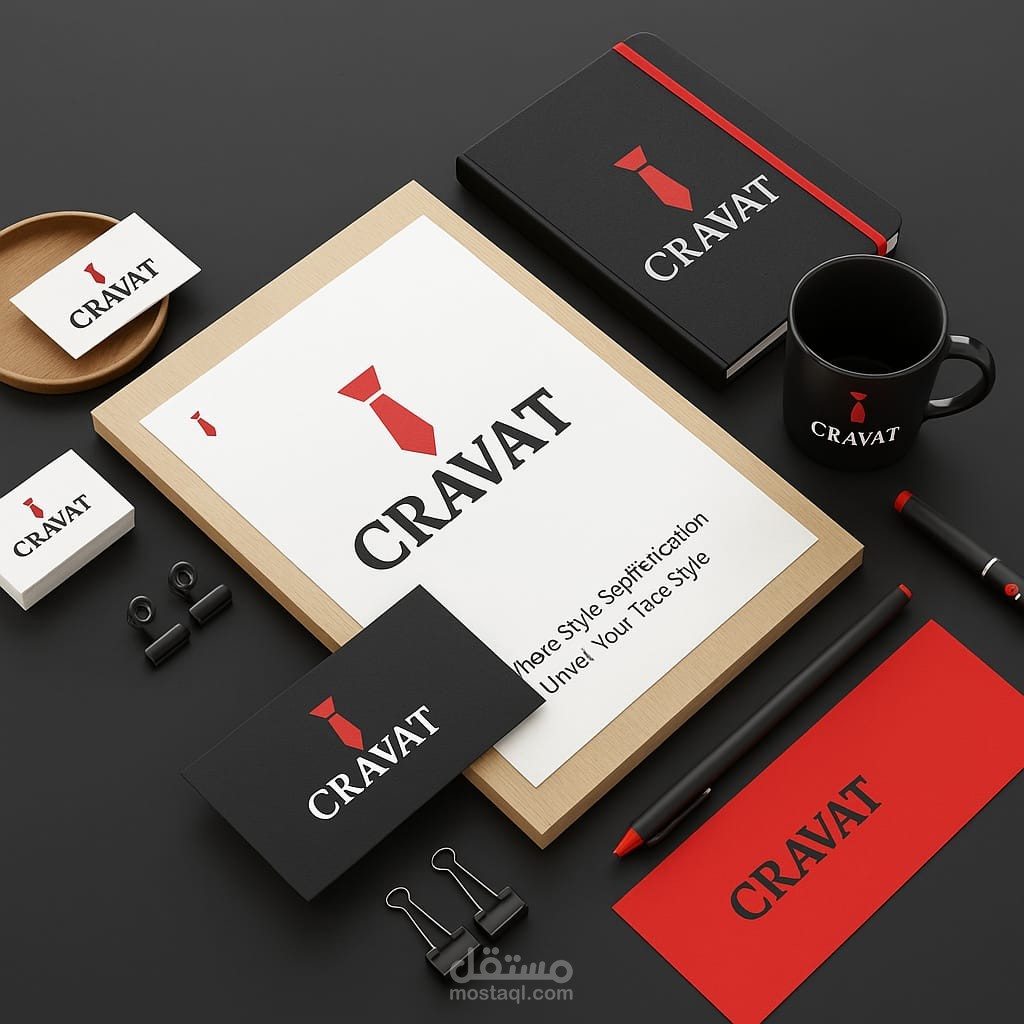 هوية بصرية لبراند ملابس اسمه cravat