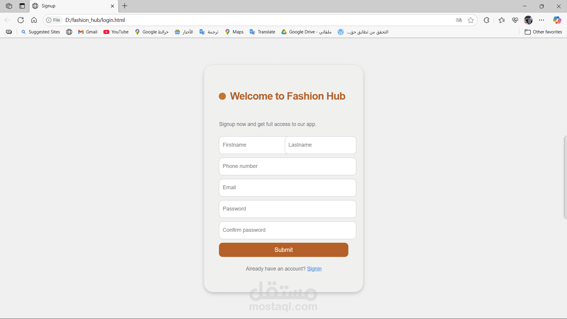 Fashion E-commerce Website Design