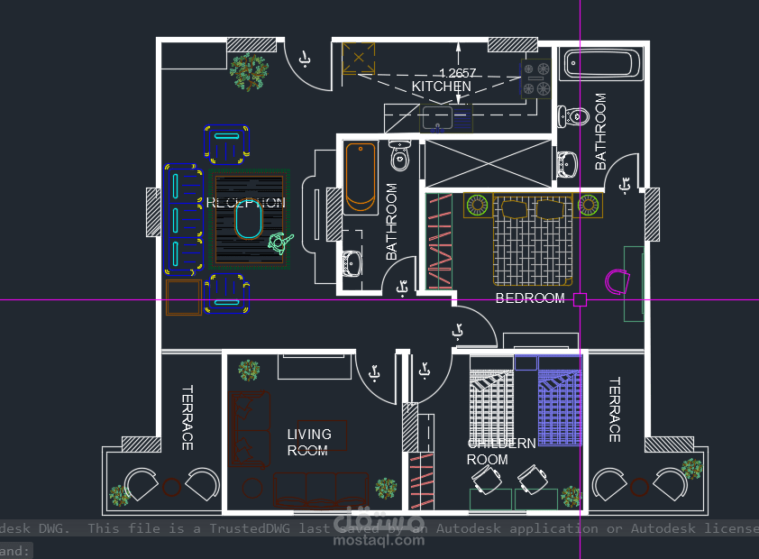 تصميم بلان 2D بـ AutoCAD