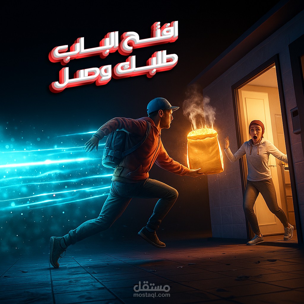 تصميم اعلان سوشيال ميديا لمطعم وهمي