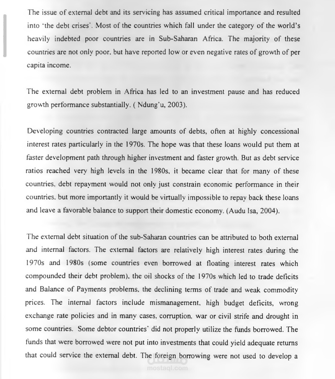The impact of external debt on economic growth