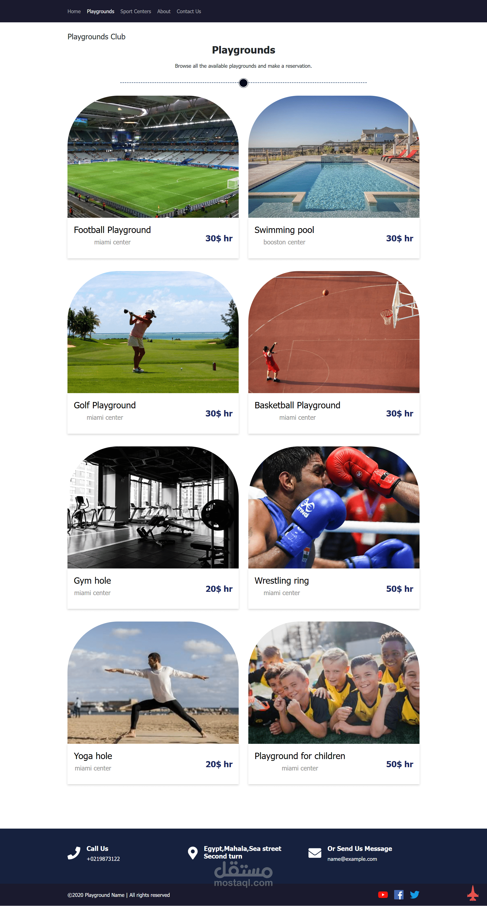 Sports Booking Website for Fields and Activities