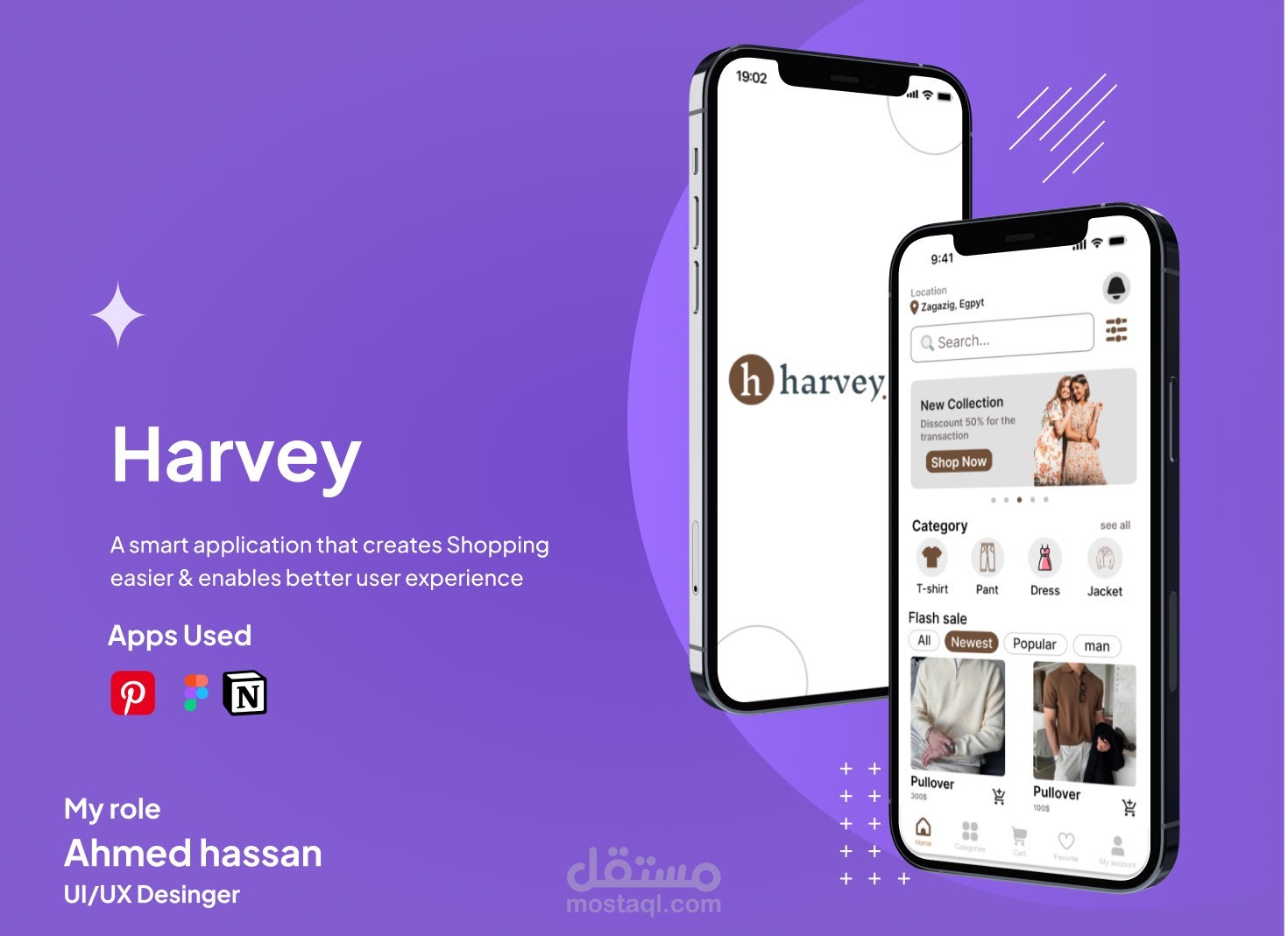 Harvey fashion app case study UI/UX