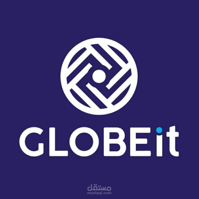 شعار تقني احترافي لعلامة "GLOBEit" – تصميم يعكس الابتكار والاتصال العالمي