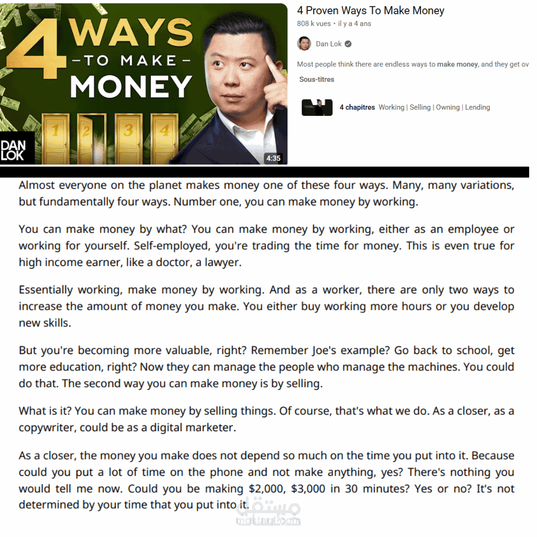 تفريغ فيديو يوتيوب:  4Proven Ways To Make Money