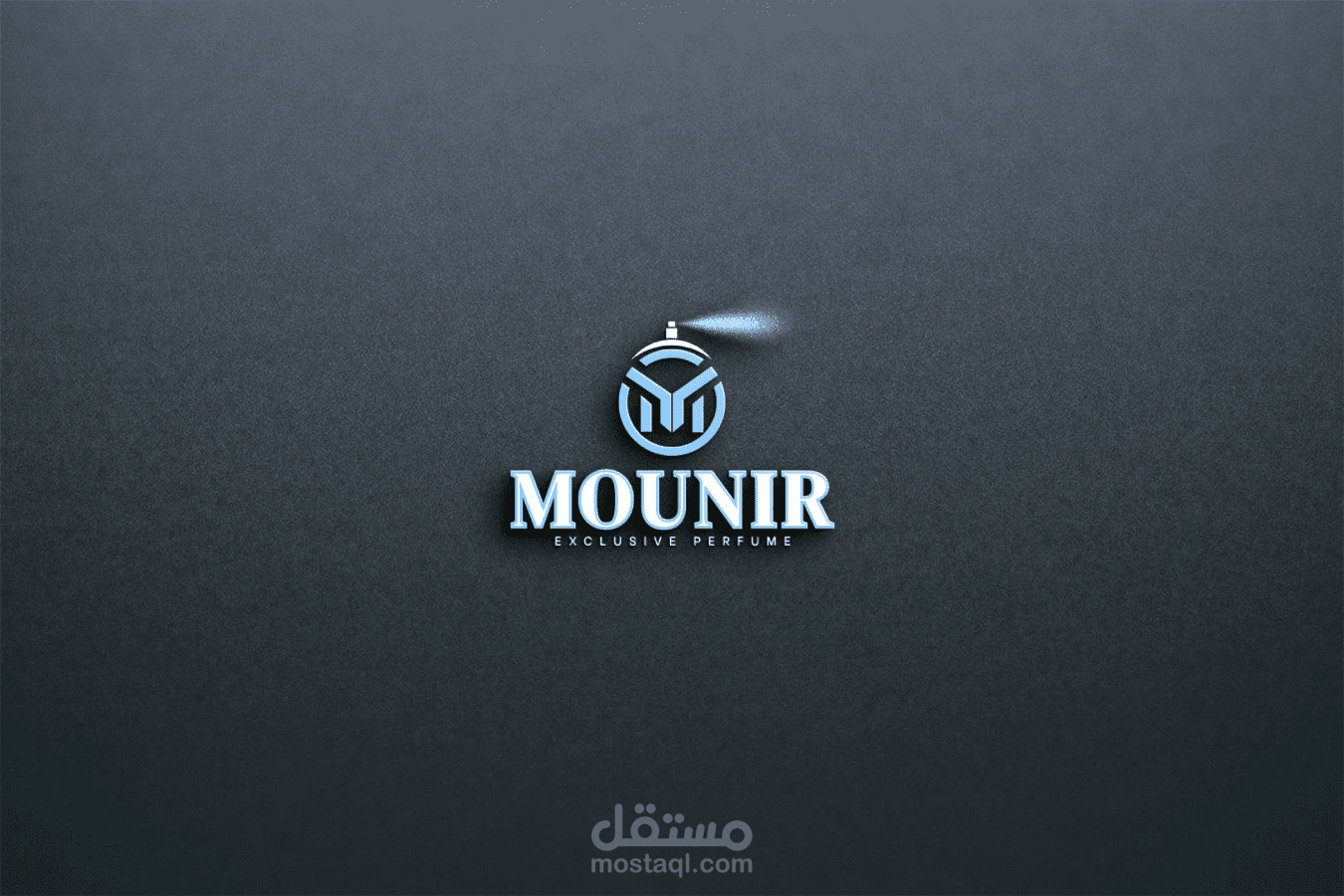 شعار لمتجر بيع عطور بإسم mounir للعطور الفاخرة