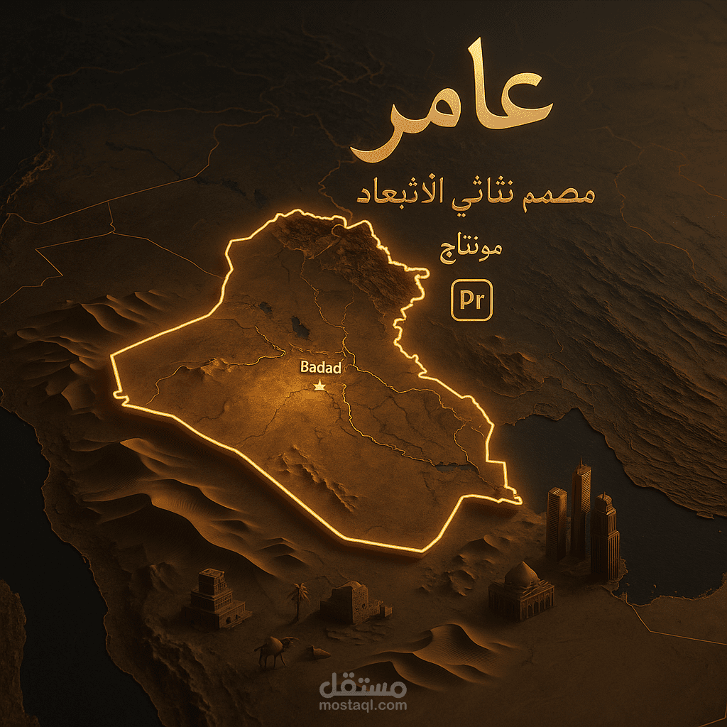 عامر، مصمم ثلاثي الأبعاد يجسّد الوطن العربي
