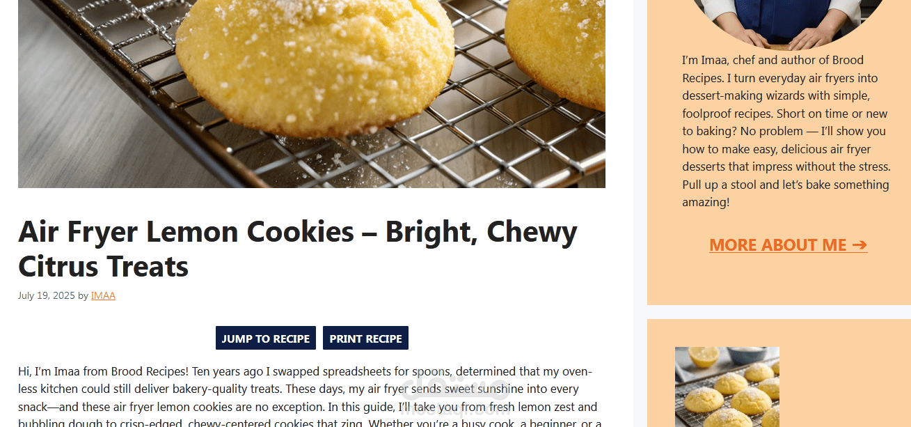 Air Fryer Lemon Cookies – Bright, Chewy Citrus Treats