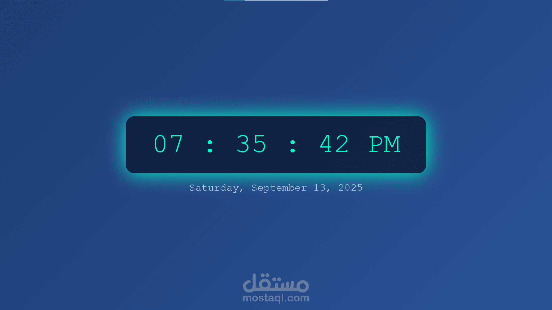 تطبيق ساعة ويب ديناميكية بواجهة أنيقة ومتجاوبة