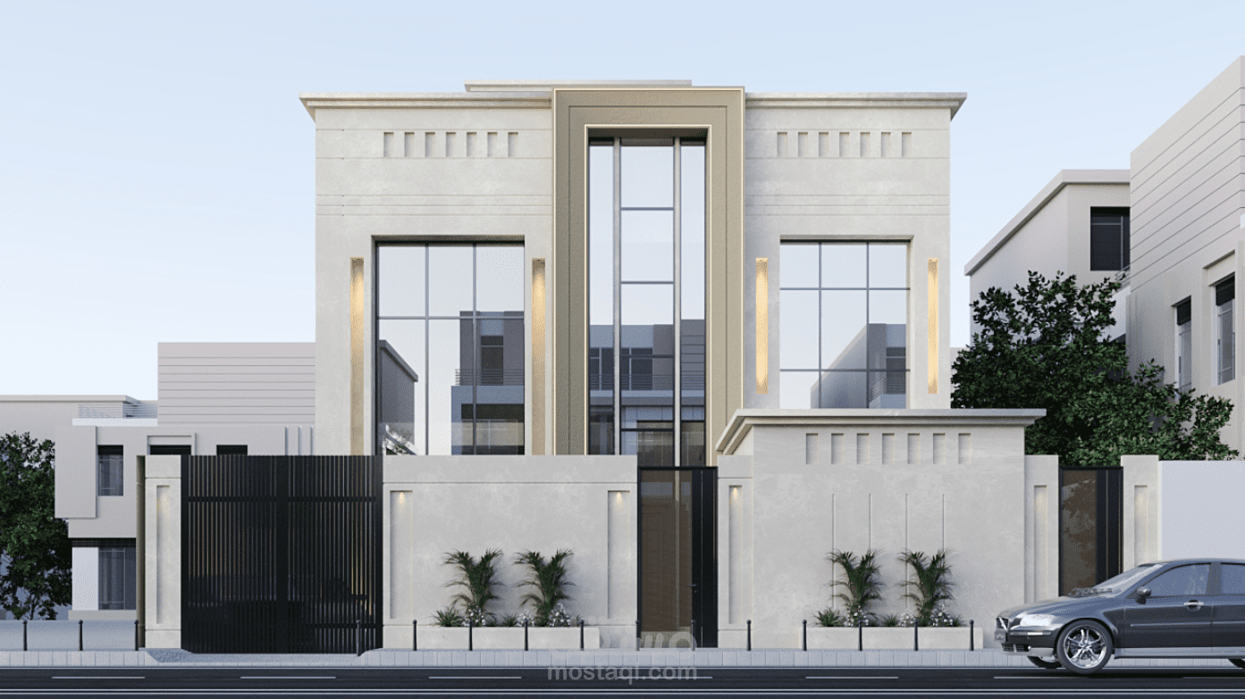 تصميم واجهة فيلا سعودية مودرن احترافية