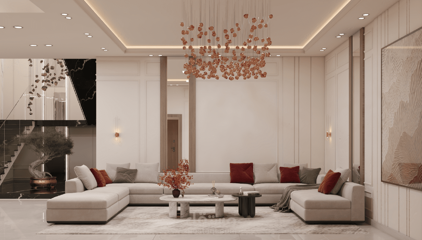 تصميم داخلي لفيلا على الطراز النيو كلاسيك