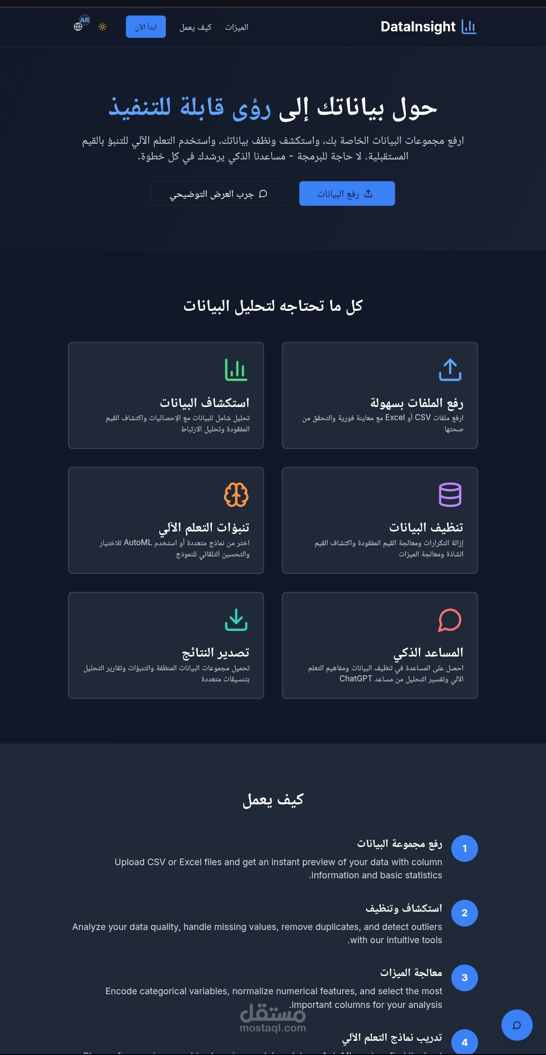 موقع لتحليل البيانات