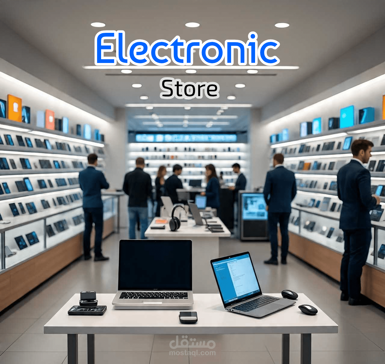 اعلان عن محل بيع إلكترونيات باستخدام الذكاء الاصطناعي