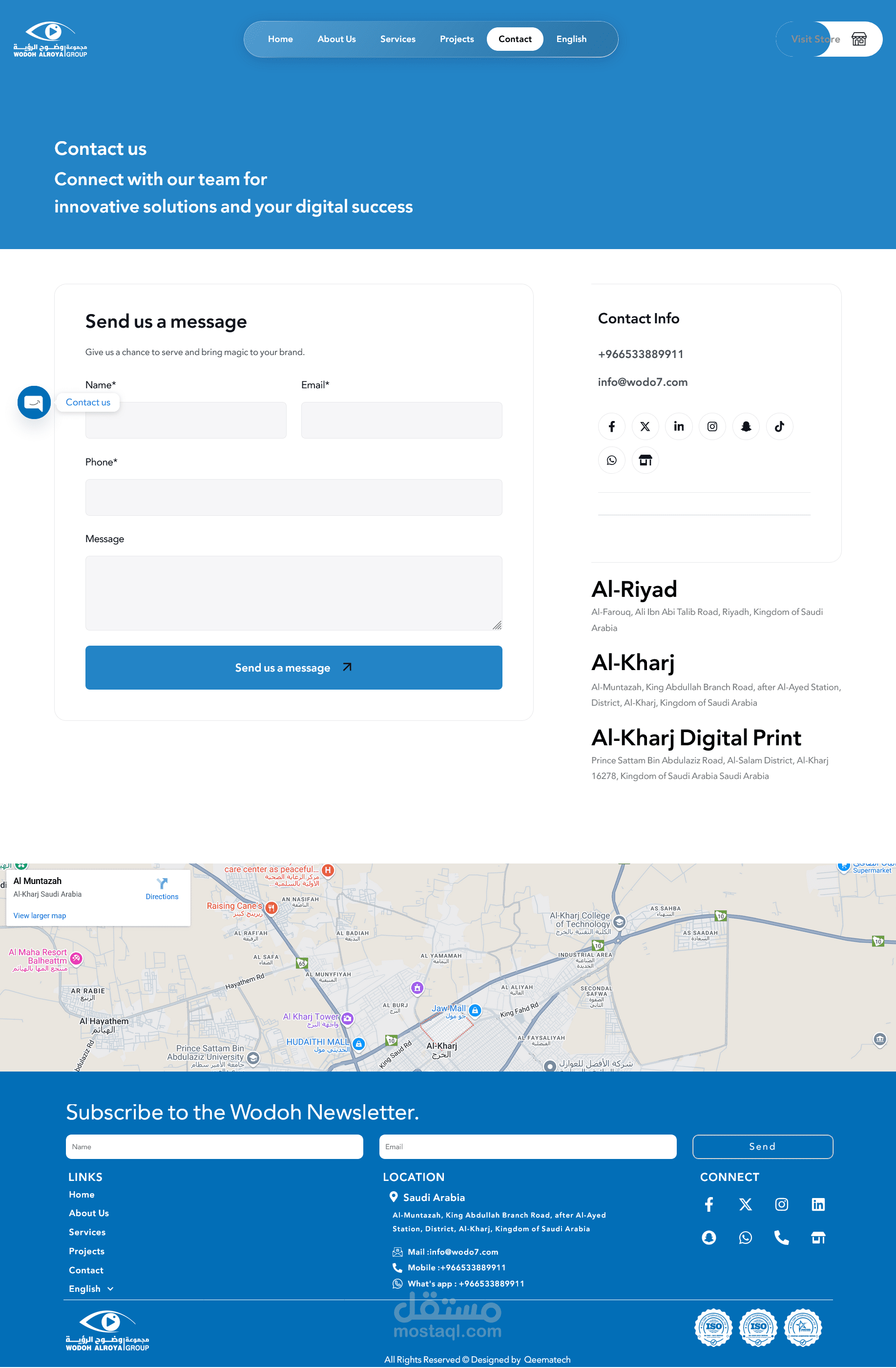 موقع "وضوح الرؤية" باستخدام منصة WordPress لتقديم حضور إلكتروني احترافي يعبّر عن هوية الشركة ويعزز ثقة الزوّار من خلال واجهة جذابة وسهلة الاستخدام.