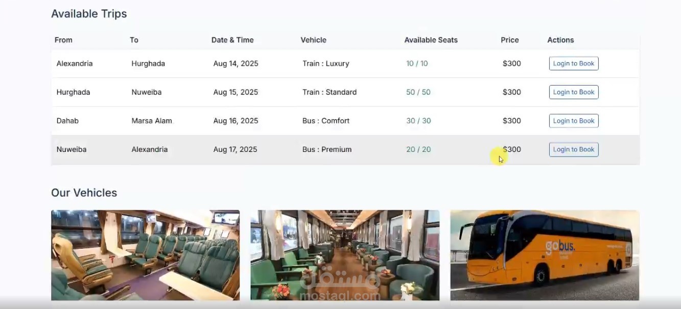 Transportation Booking platform