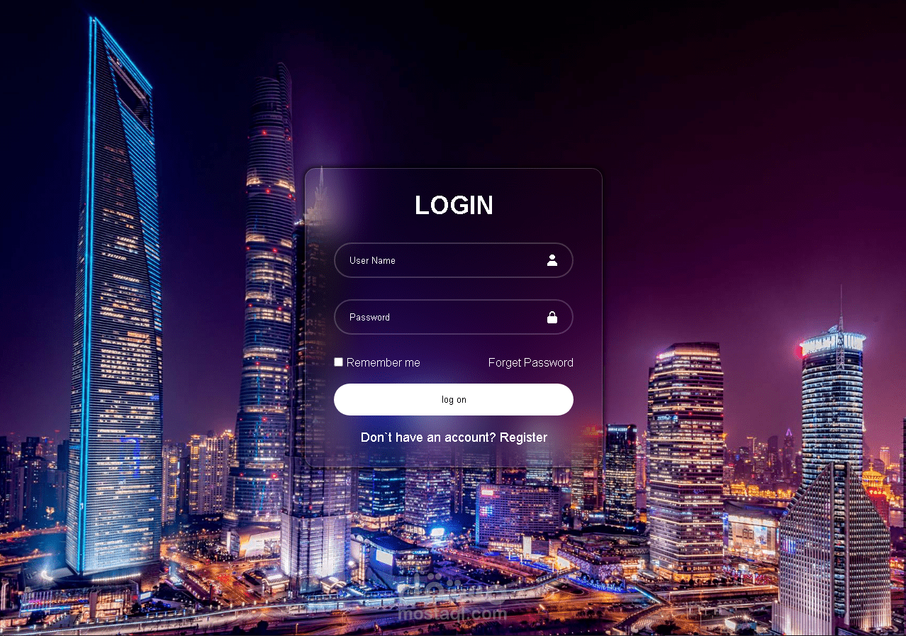 واجهة تسجيل دخول عصرية باستخدام HTML & CSS